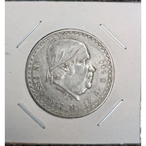 Other - 🇲🇽 1947 Mexico 1 Peso – Silver Coin – Mo Mint – 12g